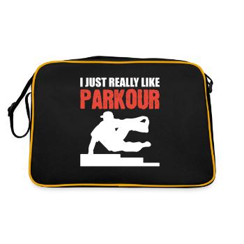 I Just Really Like Parkour Traceur - Retro Tasche - Schwarz/Gold - Hinten