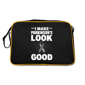 Parkinson-Bewusstsein Neurologe - Retro Tasche - Schwarz/Gold - Hinten