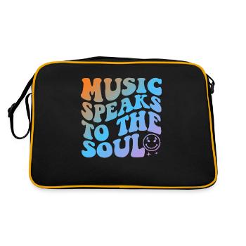 Music Speaks To The Soul - Retro Tasche - Schwarz/Gold - Hinten
