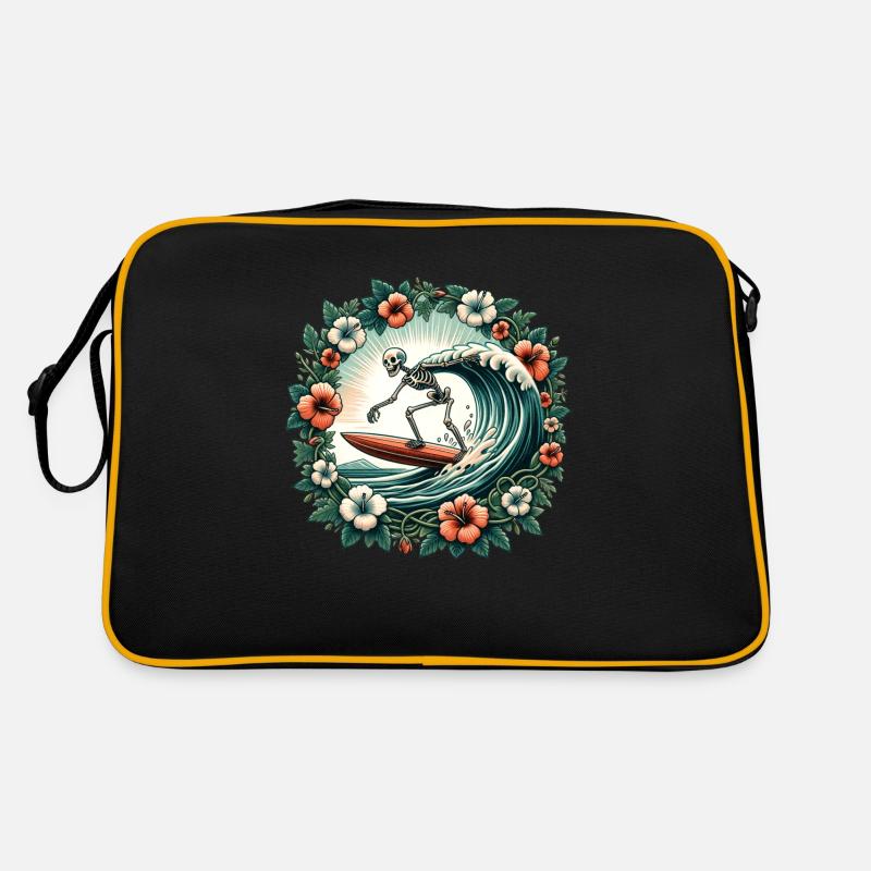 Surfing Skeleton Retro Bag