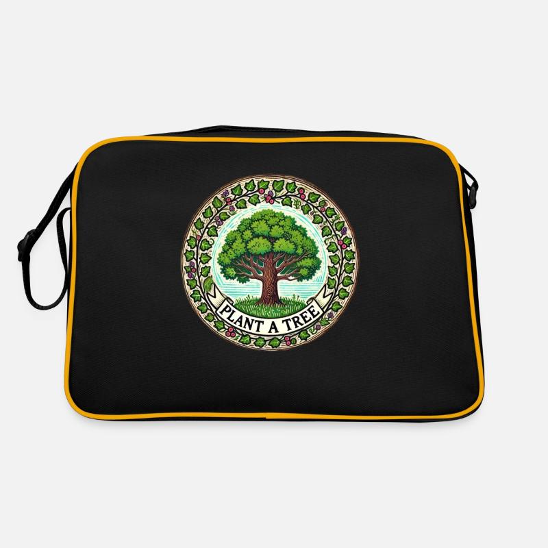 Pflanzen Sie einen Baum Retro Tasche