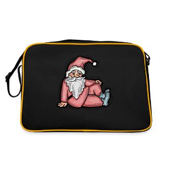 Weihnachtsmann - Retro Tasche - Schwarz/Gold - Hinten