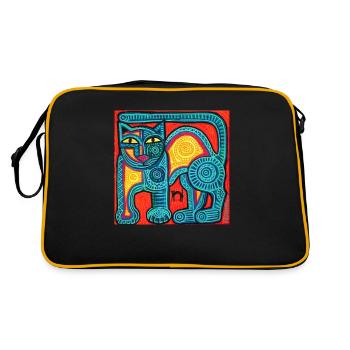 chat bleu - Sac Retro - noir/or - Dos