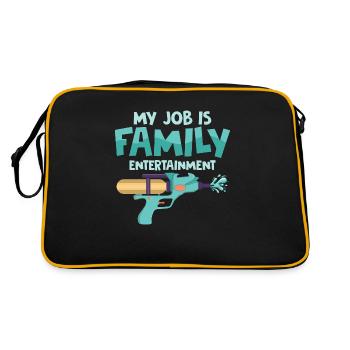My Job Is Family Entertainment Water Fun Summer Sq - Retro Bag - black/gold - Back