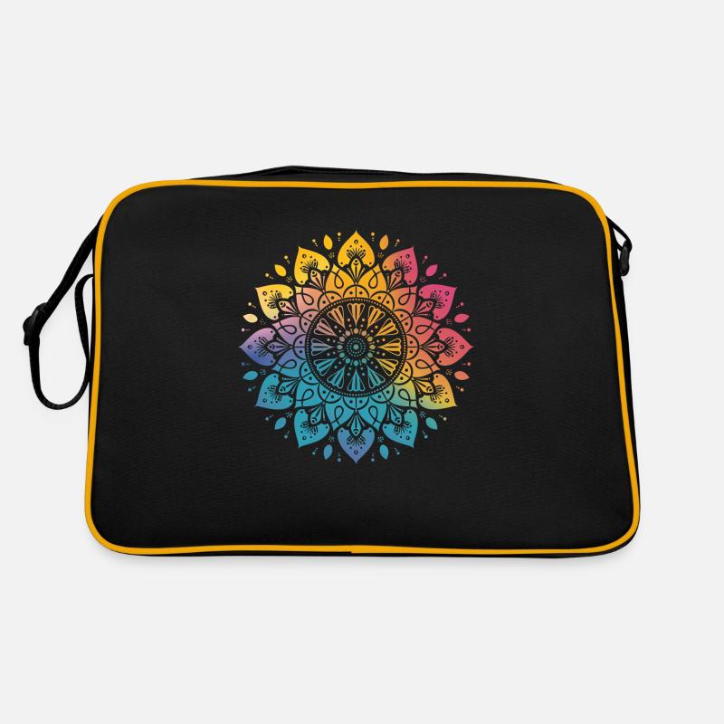 Regenbogen Mandala Retro Tasche