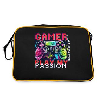 GAMER, Joue ma Passion, Maître du Jeu - Sac Retro - noir/or - Dos