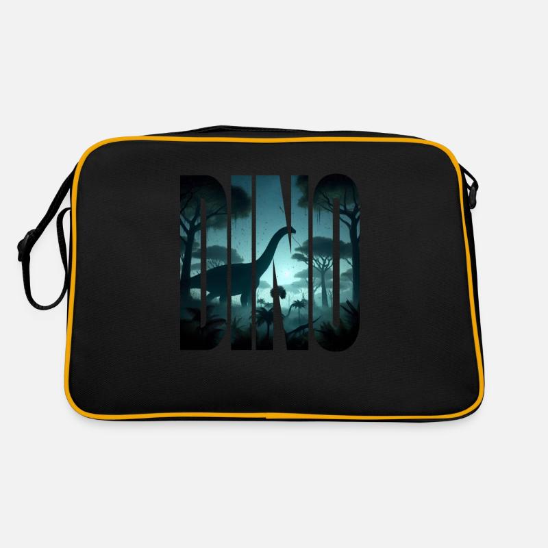 Dino - Retro Tasche - Schwarz/Gold