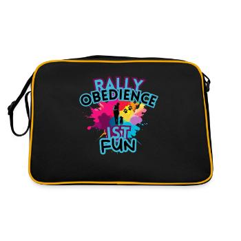 Rally Obedience ist fun inkl Team rainbow - Retro Tasche - Schwarz/Gold - Hinten