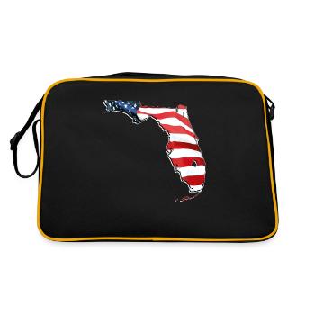 Drapeau des États-Unis en Floride Carte de l’État de Floride - Sac Retro - noir/or - Dos