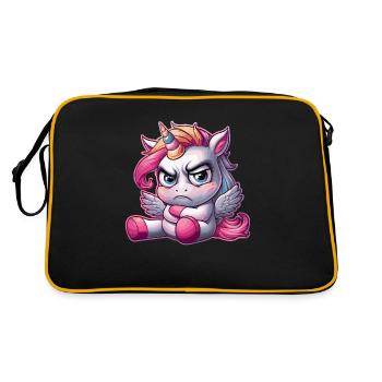 Annoyed Unicorn – Original Design for Fantasi - Retro Bag - black/gold - Back