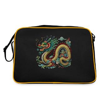 Dragon China - Retro Tasche - Schwarz/Gold - Hinten