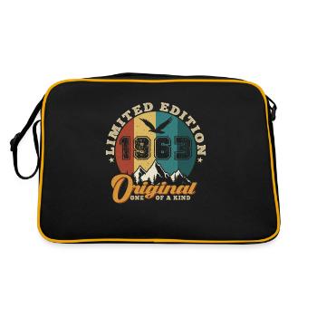 Original 1963 Vintage - 1963 Birthday Gift - Retro Bag - black/gold - Back