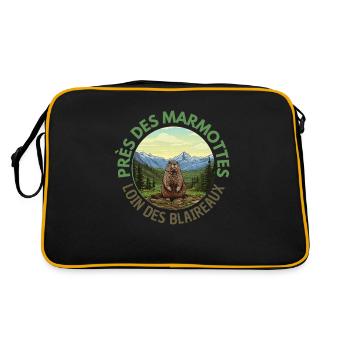 Montagnes Marmotte Nature - Sac Retro - noir/or - Dos