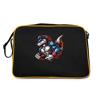 wolf animal - Retro Bag - black/gold - Back