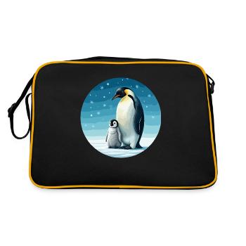 Manchot empereur avec enfant - Sac Retro - noir/or - Dos