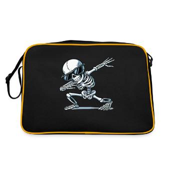 skull dabbing - Retro Tasche - Schwarz/Gold - Hinten
