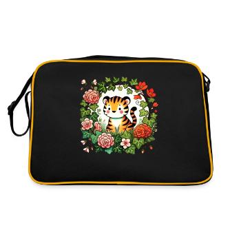 Tigre mignon - Sac Retro - noir/or - Dos