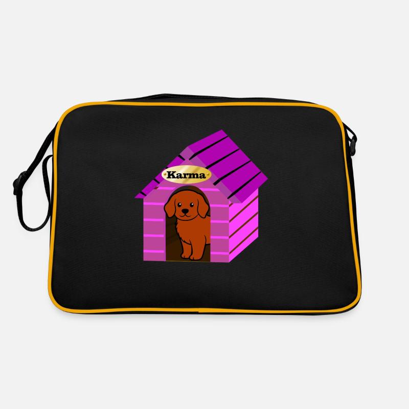 Karma is' ne... - Retro Tasche - Schwarz/Gold