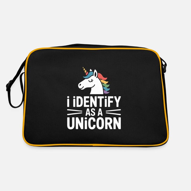 Ich identifiziere mich als Einhorn Design Retro Tasche
