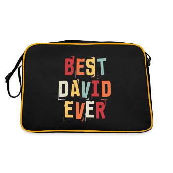 Meilleur David Jamais Rétro Prénom Texte Disant - Sac Retro - noir/or - Dos