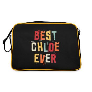 Beste Chloe Ever Retro Vorname Text Spruch - Retro Tasche - Schwarz/Gold - Hinten