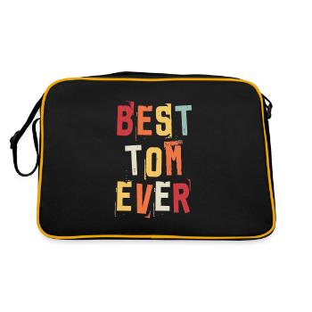 Bester Tom Ever Retro Vorname Text Spruch - Retro Tasche - Schwarz/Gold - Hinten