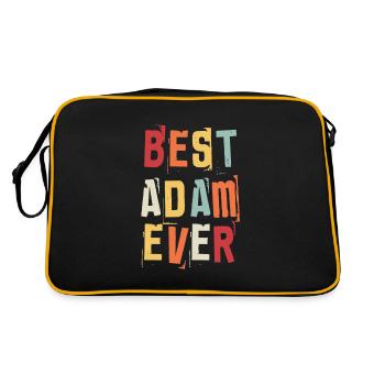Meilleur Adam Jamais Rétro Prénom Texte Disant - Sac Retro - noir/or - Dos