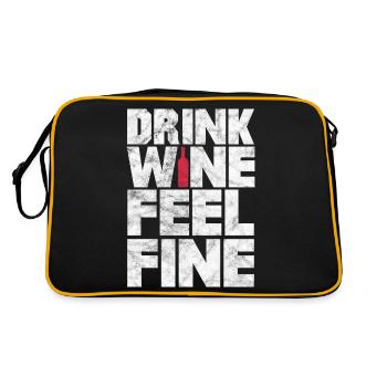 Drink Wine Feel Fine – I Wined A Lot But I - Retro Bag - black/gold - Back