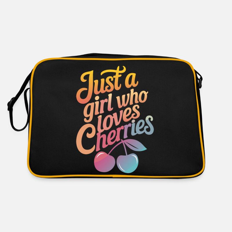 Kirsche Kirschen Früchte Essen Retro Tasche