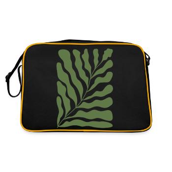 Abstract Floral - Retro Tasche - Schwarz/Gold - Hinten