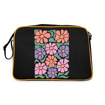 Fleurs de flore bohème - Sac Retro - noir/or - Dos
