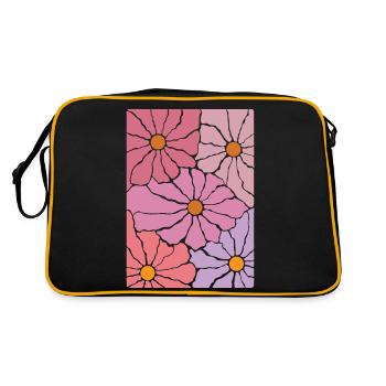 Fleurs de flore bohème - Sac Retro - noir/or - Dos
