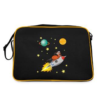 Escargot avec fusée voyageant dans l'espace - Sac Retro - noir/or - Dos