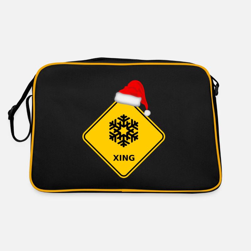 "snowflakes" with Santa hat Retro Bag