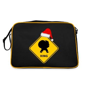 "Père Noël avec sac" / chapeau - Sac Retro - noir/or - Dos