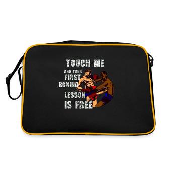 Boxing Design / Cooles Design - Retro Tasche - Schwarz/Gold - Hinten