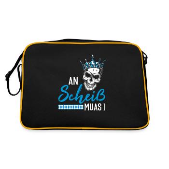 An Scheiß muas I Bayern Boarisch Geschenkidee - Retro Bag - black/gold - Back