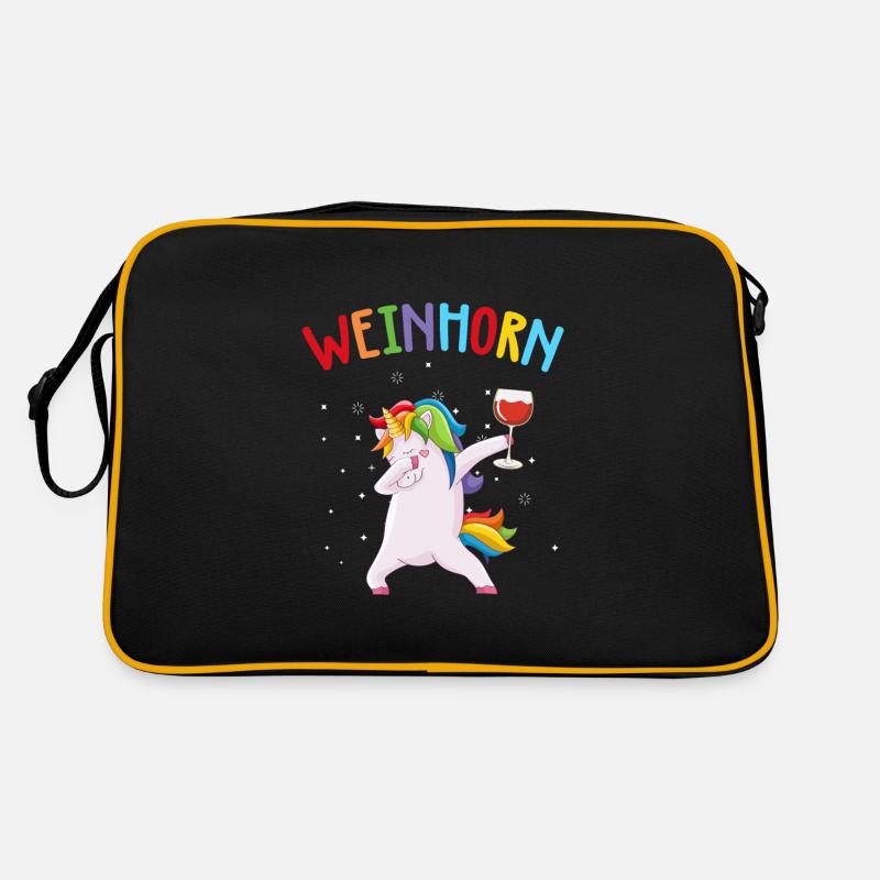 Wein Dab Unicorn Wine Einhorn Dabbing Geschenkidee Retro Tasche