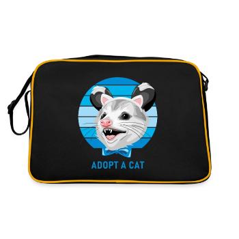 Funny opossum. Adopt a cat - Retro Bag - black/gold - Back