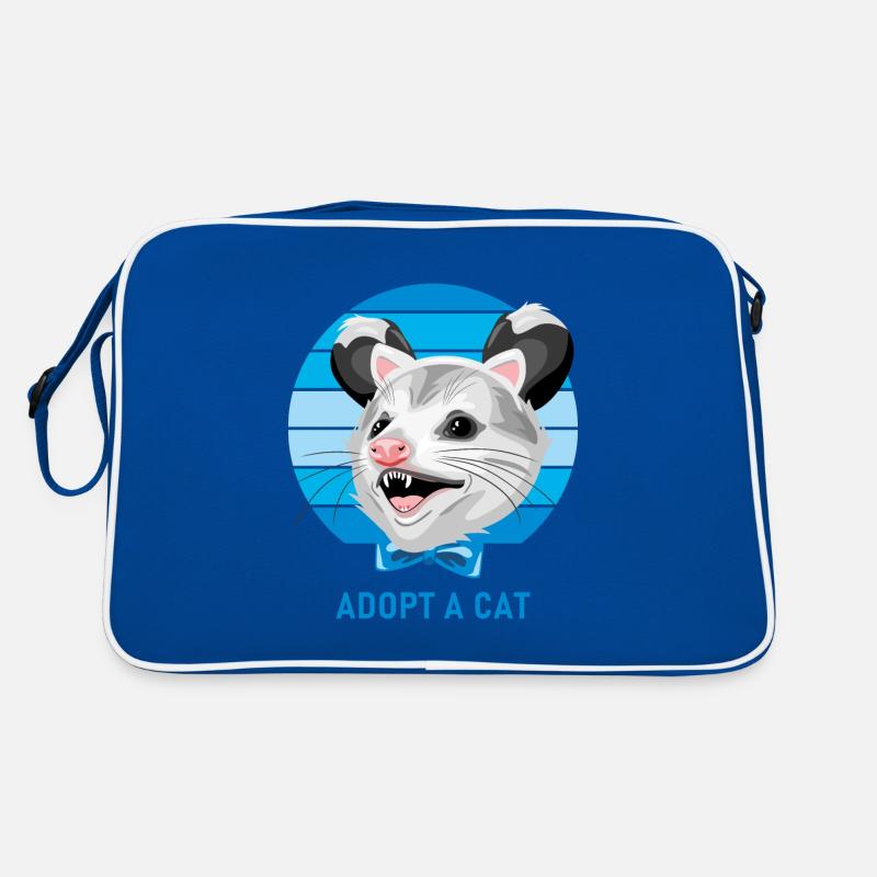 Opossum drôle. Adopter un chat Sac Retro