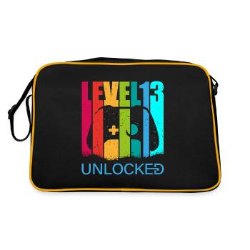 Birthday, Level 13 unlocked Gift - Retro Bag - black/gold - Back