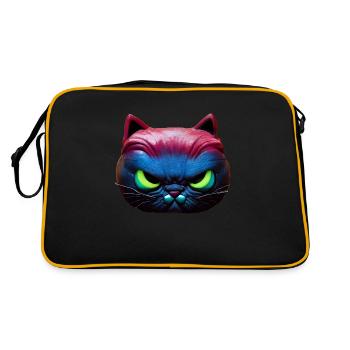 Magical angry cat face! - Retro Bag - black/gold - Back