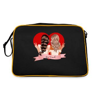 Beste Freunde - Retro Tasche - Schwarz/Gold - Hinten