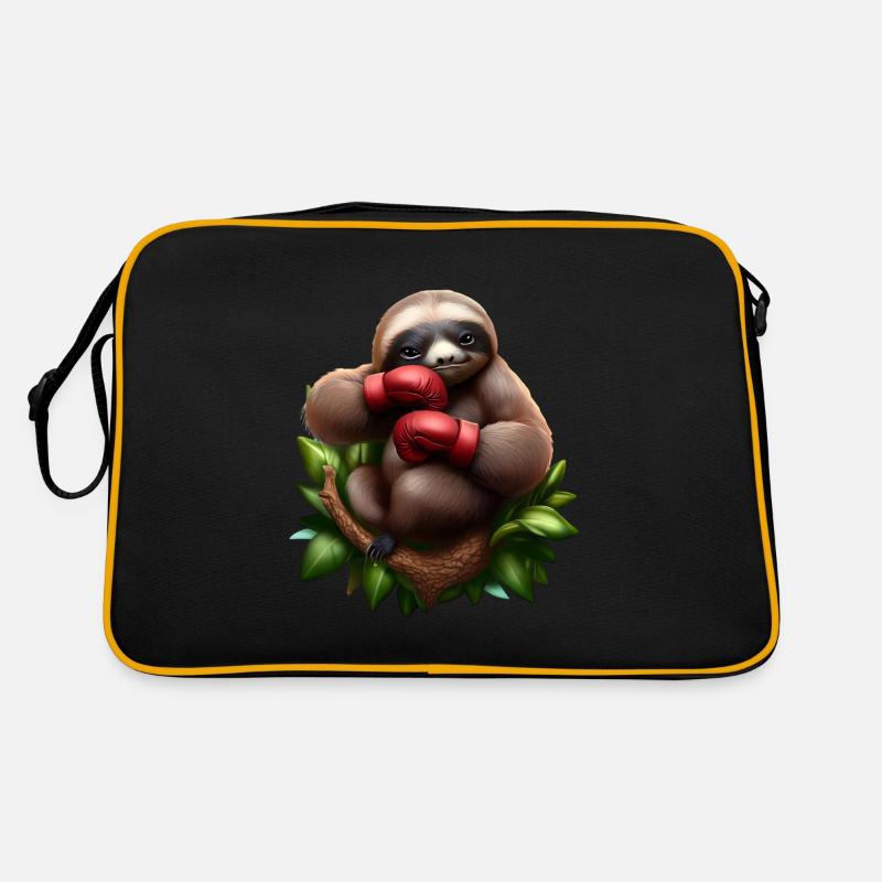 Boxing sloth on tree Retro Bag