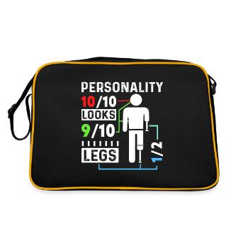 Funny Leg Amputation Leg Amputee - Retro Bag - black/gold - Back