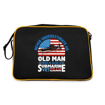 Submarine Veteran Patriotic Submariner Veteran - Retro Bag - black/gold - Back