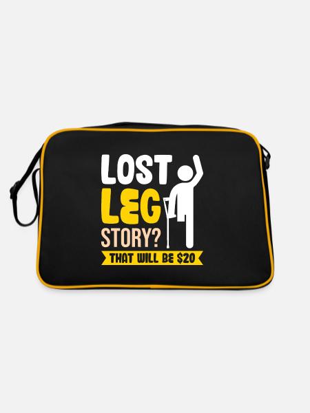 Lost Leg Story That Will Be $20 - Retro Tasche - Schwarz/Gold - Hinten