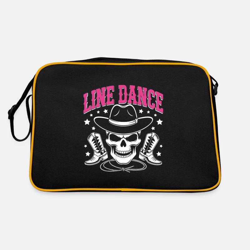 Line Dance Skull with Stetson and Boots and Lasso Retro Bag