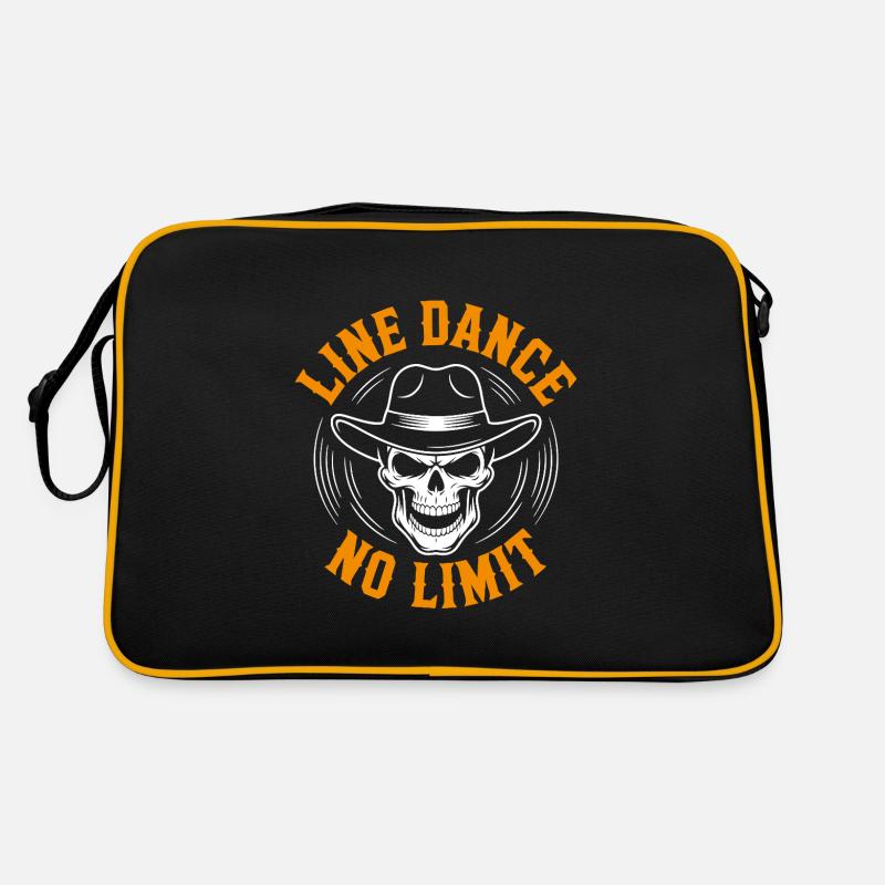 Crâne de danse en ligne avec stetson et bottes et lasso Sac Retro