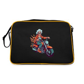Cool vieille motard grand-mère - moto mamie - Sac Retro - noir/or - Dos